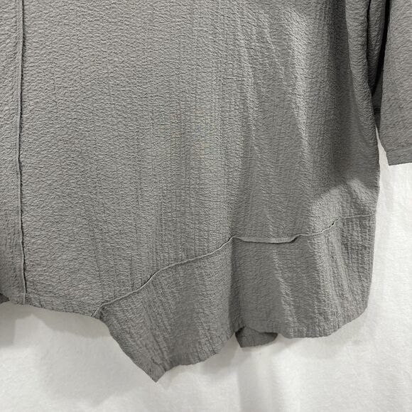 Ali Miles Taupe Cowl Neck Asymmetric Tunic Top Womens 2X Art to Wear Lagenlook - Picture 7 of 11